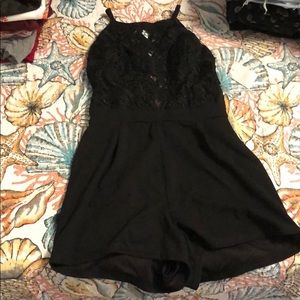 Black lace romper